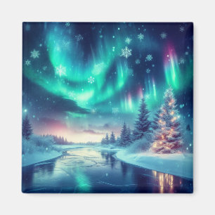 Aimant aurora borealis/Noël/hiver