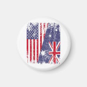 Aimant AUSTRALIAN ROOTS Half American Flag AUSTRALIE