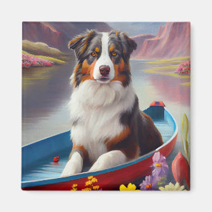 Aimant Australian Shepherd on Paddle : Une aventure Pitto