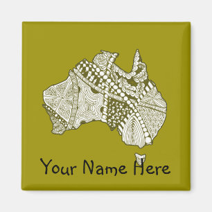 Aimant Australie Carte Doodle Art
