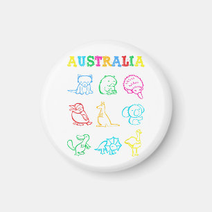 Aimant Australie Jour enfant Chemise drôle Animaux amusan