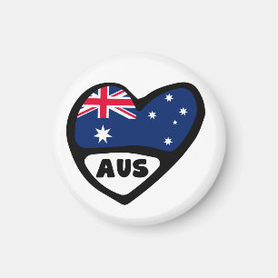 Aimant Australie Pays Code Drapeau Coeur AUS