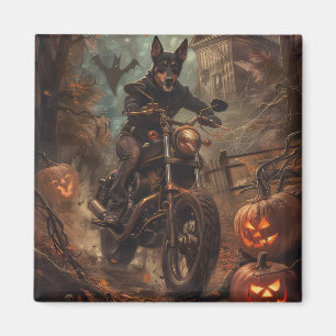 Aimant Australien Kelpie équitation moto Halloween