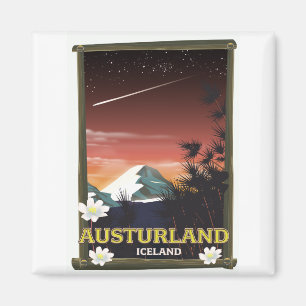 Aimant austurland Islande affiche de voyage en Islande