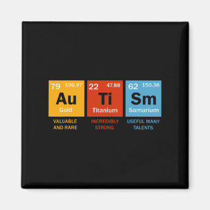 Aimant Autisme Chimie Tableau Périodique Éléments Autisme