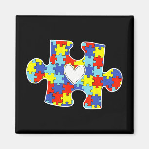 Aimant Autisme Maman Coeur Puzzle Pièce Sensibilisation s