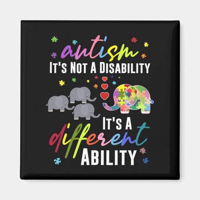 Aimant Autisme Pas un handicap C'est une capacité différe (Devant)