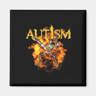 Aimant Autisme Skeleton Guns Funny Fire Bones Éffrayant