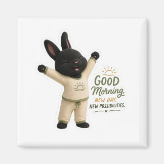 Aimant Autocollant de lapin Rex noir mignon pour étiremen
