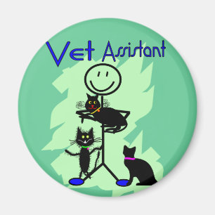 Aimant Autocollant de l'assistant vétérinaire avec chats 