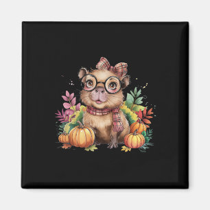 Aimant Automne Citrouille mignon Capybyra Automne Thanksg