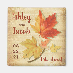 Aimant Automne Maple Feuilles Mariage Favoriser la date d