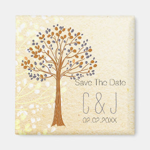 Aimant automne, Mariage rustique enregistrer la date magn