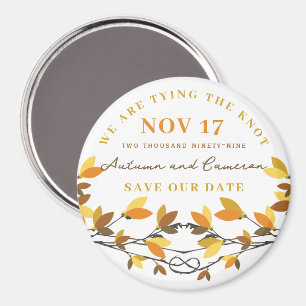 Aimant Automne Nœud Amour Arbres Sauvegarder La Date