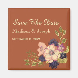 Aimant Automne Terracotta Mariage Enregistrer La Date Inv