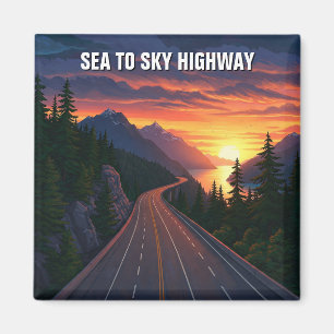 Aimant Autoroute Sea to Sky Vancouver Canada Sunset Trave