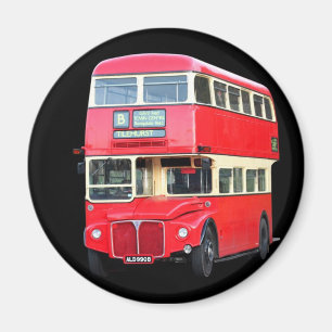 Aimant Autour de 1950, le vieux bus rouge de Londres
