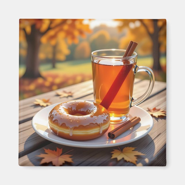 Aimant Autumn Blessings | Cider and Donut (Devant)