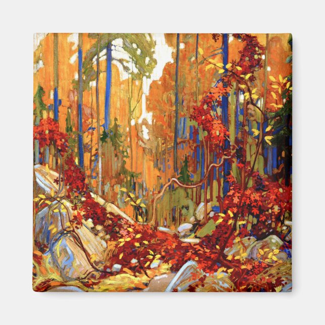 Aimant Autumn Garland, belle peinture de Tom Thomson, (Devant)