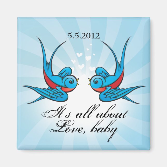 Aimant Avales de tatouage Enregistrer le Mariage de date (Devant)