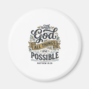 Aimant Avec Dieu Toutes Choses Sont Possibles Vintage Chr