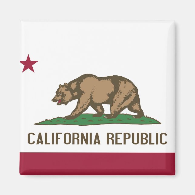 Aimant avec Drapeau de Californie Etat - USA (Devant)