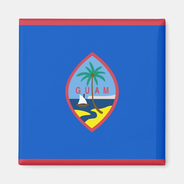 Aimant avec Drapeau de Guam - USA (Devant)