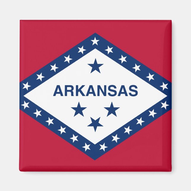 Aimant avec Drapeau de l'État de l'Arkansas - État (Devant)