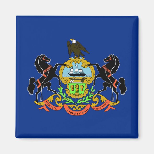 Aimant avec drapeau de l'État de Pennsylvanie - Ét (Devant)