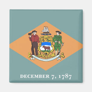 Aimant avec drapeau de l'État du Delaware - États-