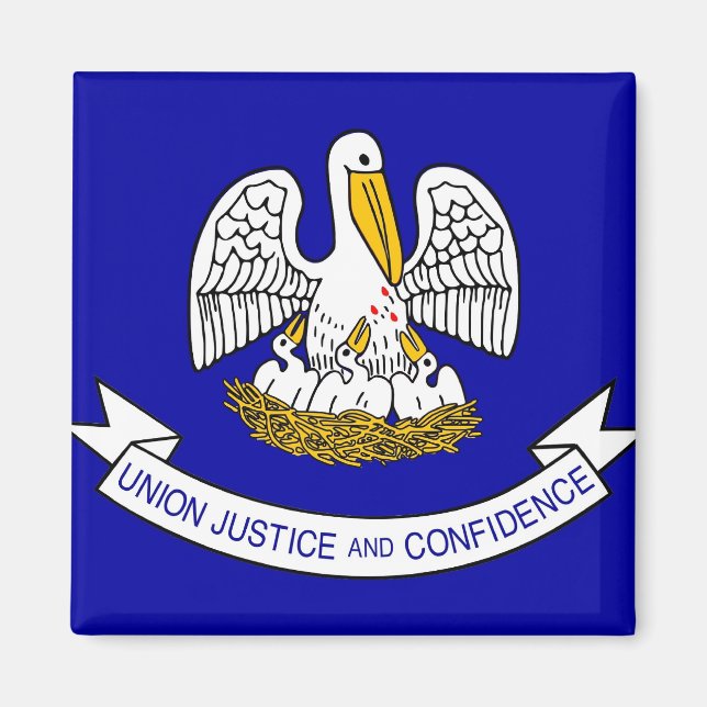 Aimant avec Drapeau de Louisiane Etat - USA (Devant)