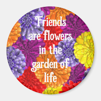 Aimant avec fleurs pour amis
