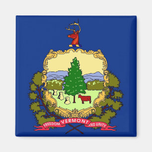 Aimant avec le drapeau de l'état du Vermont -