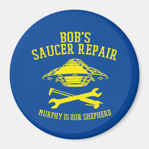 Aimant avec logo de Bob's Saucer Repair
