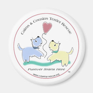 Aimant avec logo de Cairns & Cousins Terrier Rescu