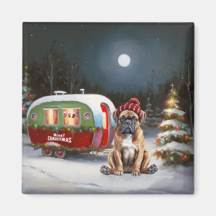 Aimant Aventure de Noël de la caravane Boxer d'hiver