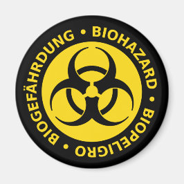 Aimant Avertissement de risque biologique trilingue