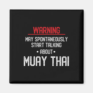 Aimant Avertissement drôle de Muay Thai - Nak Muay, Gif d