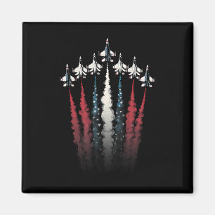 Aimant Avion de chasse Drapeau américain 4 juillet Pat