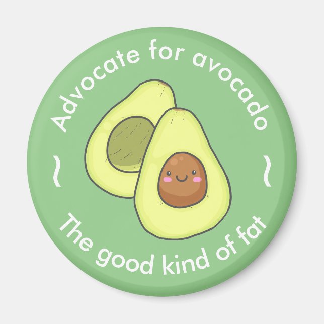 Aimant Avocat mignon pour Avocado Good Fat (Devant)