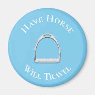 Aimant "Avoir le cheval va voyager" Français Stirrup Blue