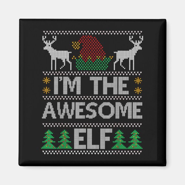 Aimant Awesome Elf Matching Family Group Christmas Party  (Devant)