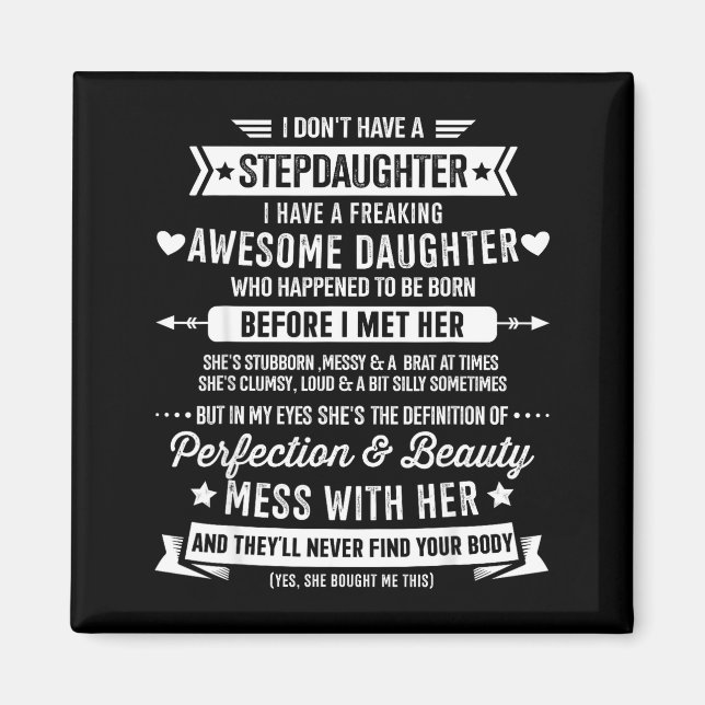 Aimant Awesome Stepdaughter For Step Bonus Dad Fathers Da (Devant)