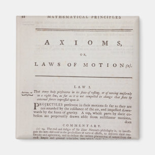 Aimant Axiomes, ou lois de mouvement, du volume I