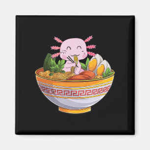 Aimant Axolotl Manger Ramen nouilles Kawaii Anime Cadeau