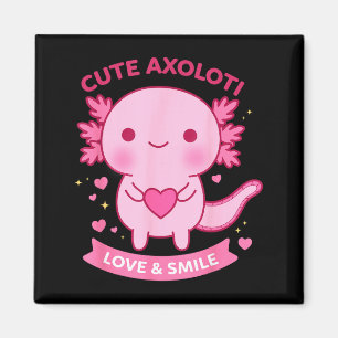 Aimant Axolotl mignon Amour & Sourire Kawaii Coeur Animal