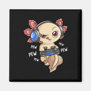Aimant Axolotl Shirt Garçons Gamers - Kawaii Jeu Vidéo