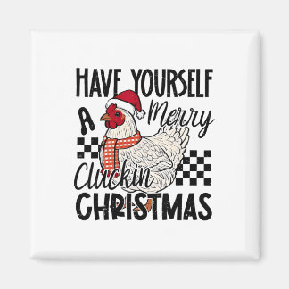 Aimant Ayez un joyeux Noël caquetant poulet C