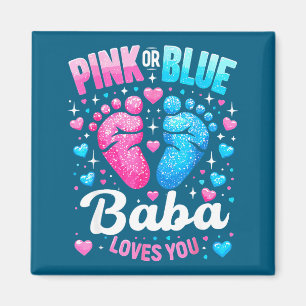 Aimant Baba rose ou bleu adore la fête de révélation du s