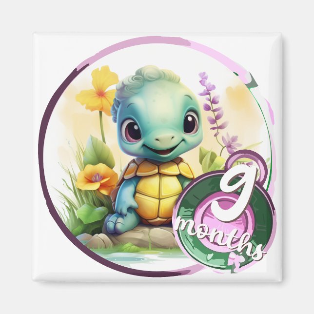 Aimant Baby - 9 months too (Devant)